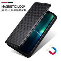 Étui en cuir texturé 3D pour Redmi Note 14/Pro + avec fente pour carte et couvercle rabattable Modèle 5G et 4G Compatible Phone Grip