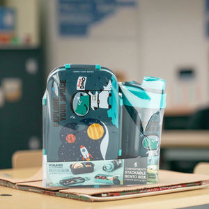 Cartoon Double-Layer Rectangular Sealed <b>Lunch</b> Box <b>Set</b> with Children's Water Bottle - Product Image 4