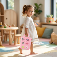 Pochette portable étanche en silicone pour filles, personnalisable avec breloques de dessins animés, à bandoulière unique, capacité 1L, motif fleur de chaussure mignonne