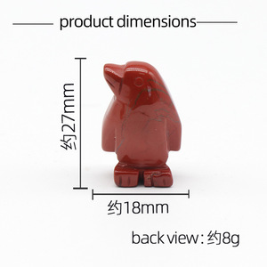 Pierre précieuse naturelle sculptée à la main en forme de pingouin, en quartz rose et œil de tigre, pour la décoration - Product Image 4