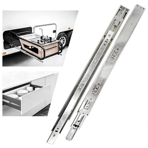 Glissière de tiroir télescopique à roulement à billes, à extension complète, à fermeture amortie, robuste et moderne, sur mesure - Product Image 4