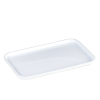 Bandeja de Comida Grande Blanca y Negra Bandenox, Bandeja de Plástico Minimalista para Lonchera