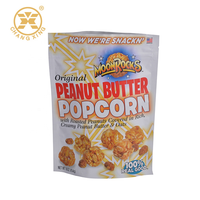 Sacs à popcorn en plastique blanc mat refermables avec logo personnalisé, 250 g, 16 oz, pour emballage alimentaire