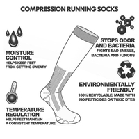 Chaussettes de course à compression personnalisées de haute qualité, anti-ampoules, évacuant l'humidité, chaussettes athlétiques à coussin épais pour marathon