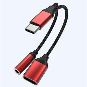 USB-C pria ke Aux + USB-C, kabel adaptor OTG wanita, konverter Data Transfer <span class=keywords><strong>3</strong></span>.5mm + kabel adaptor C 2-in-1 - Product Image 4