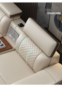 Sofá Seccional en Forma de L de 7 Plazas, Sofá de Cuero Napa para Sala de Estar con Almacenamiento - Product Image 5