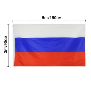 Custom 100% Polyester National Russia Flag Factory Selling Hign Quality Russian Flag 3x5