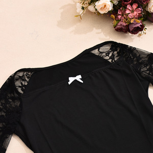 Crop top en dentelle pour femme, ajusté, à manches longues, tendance - Product Image 6