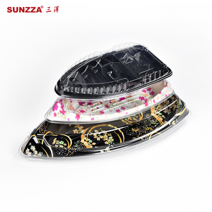 Paquet Sunzza vente en gros de matériaux noirs jetables pour animaux de compagnie de grande taille bateau à sushi en plastique pour fête/<span class=keywords><strong>restaurant</strong></span> à emporter - Product Image 6