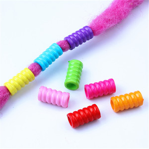 50 pcs Phi dreadlocks reggae nhựa đầy màu sắc tóc ban nhạc lớn lỗ hạt Mũ Nón trẻ em của <span class=keywords><strong>braids</strong></span> DIY Bead stringing - Product Image 1
