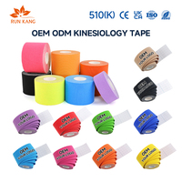 Bande de kinésiologie non tissée OEM ODM, imperméable, élastique, pour la récupération sportive, rouleau de 5m, logo personnalisé, emballage privé, fournisseur d'usine