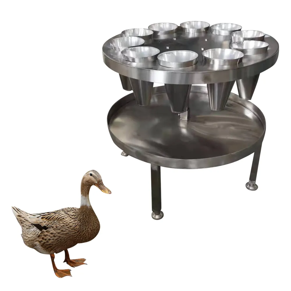Chicken slaughter bleeding equipment stainless steel cone killing and bloodletting table