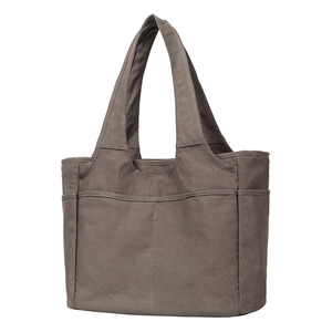 Sac fourre-tout en toile de coton grande capacité, sacs à bandoulière décontractés pour le travail, la salle de sport, la <span class=keywords><strong>plage</strong></span>, les voyages, les courses, <span class=keywords><strong>l</strong></span>'université - Product Image 1