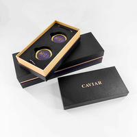 Boîte à Caviar Promotionnelle Écologique en Carton Noir Élégant Marque Jingxin, 2 Boîtes, Logo Personnalisé, Cadeau de Luxe pour la Maison, Vente en Gros