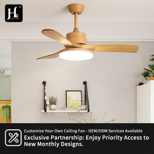 Modern <b>Ceiling</b> Indoor <b>Fan</b> Decorative <b>Smart</b> Remote Control Luxury Wooden LED Pendant <b>Fan</b> with Light - Product Image 5
