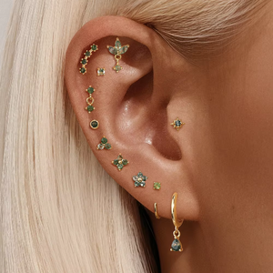 G23 Titane Boucle d'Oreille <span class=keywords><strong>Tragus</strong></span> Clou Fileté Internement avec Pierre Naturelle Anneau Labret Cartilage Hélix Piercing Bijou de Corps 16G - Product Image 3