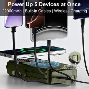 Radio FM con Manivela, Banco de Energía Solar, Carga Inalámbrica, Linterna SOS, <span class=keywords><strong>Cargador</strong></span> Portátil de Emergencia 4 en 1 para Exteriores - Product Image 4