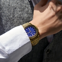 Relojes de Lujo Dorados para Hombre ONOLA, Reloj de Cuarzo Musulmán Retro de Negocios, Resistente al Agua, Venta al por Mayor de Fábrica, ON3808
