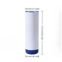 Gobelet isotherme droit de 20 oz pour sublimation avec couvercle haut-parleur Bluetooth, en acier inoxydable, tasse musicale vierge, bouteille de voyage
