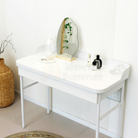 Bureau d'écriture moderne et élégant en métal avec tiroir de rangement, design durable pour la maison/le bureau