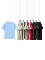 T-shirt en coton épais 250G Premium 32S Double Fil, Col Rond, Épaules Tombantes, Coupe Confortable, Vêtement Uni en Gros
