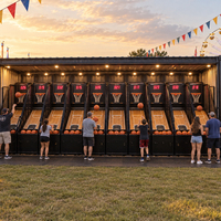 Machine de tir d'arcade multi-joueurs pour jeu de basketball en conteneur, pour la location d'événements de carnaval, divertissement intérieur et extérieur FEC