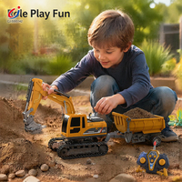 Modèles de jouets de foreuse Chengji, engins de construction simulés, ingénierie mécanique éducative, télécommande sans fil pour camions