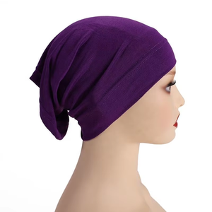 Sous Hijab Chapeau Casquette Stretch Couleur Unie Écharpe Musulmane <span class=keywords><strong>Bonnet</strong></span> Jersey Cap Head Wrap Tube Chapeau Ouvre sur 2 Extrémités Couvre-<span class=keywords><strong>cou</strong></span> Personnalisé - Product Image 1