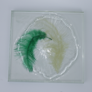 Panneaux de verre stratifié avec incrustations de plumes naturelles, verre décoratif artistique pour la décoration intérieure de maisons, hôtels et espaces commerciaux. - Product Image 1