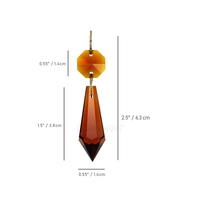 Guirlande de perles en cristal en forme de goutte de glace de 38 mm pour lustre, lampe, mariage, décoration de la maison GOLDENHAITAI