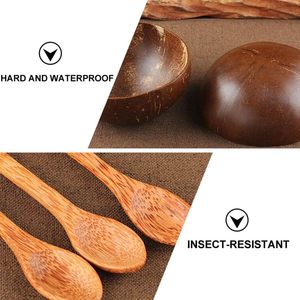 Tazones y Platos de Madera, Tazón de Cáscara de Coco Pequeño con Logotipo Personalizado, Juego de Cubiertos con Cuchara, Precio de Cocina, Natural y Ecológico - Product Image 5