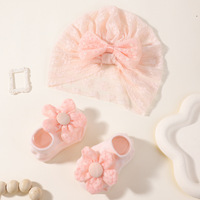Nouvelle mode transfrontalière Asie du Sud-Est : Ensemble bandeau et chaussettes décoratifs en maille, faits main, avec nœuds et paillettes pour enfants