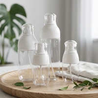 Botella de PETG copoliéster para el cuidado de la piel, 30ml 50ml, con forma de bala, frasco para leche corporal, bomba dosificadora de loción, set de envases vacíos para tratamiento cosmético