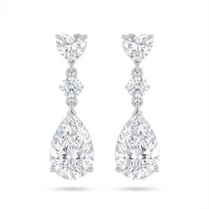 Pendientes Largos de Diamantes en Forma de Lágrima - Oro de 9k, 14k, 18k - Product Image 3