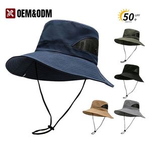 Chapeaux de pêcheur personnalisés, brodés, avec cordon de serrage, respirants, pour les activités de plein air estivales, les voyages, la pêche - Product Image 1