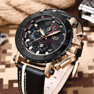 <span class=keywords><strong>LIGE</strong></span>-<span class=keywords><strong>reloj</strong></span> analógico con correa de cuero para hombre, nuevo accesorio de pulsera de cuarzo resistente al agua con cronógrafo, complemento deportivo de marca de lujo con diseño moderno, <span class=keywords><strong>2022</strong></span> - Product Image 5