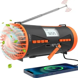 Radio Surya Darurat Dapat Diisi Ulang dengan Kipas Sos Senter Alarm Crank Radio