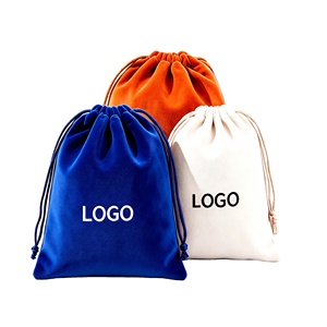 Wholesale Multi-color Velvet Drawstring <b>Bag</b> Custom Logo Velvet Pouch for Cosmetic Jewelry <b>Small</b> <b>Gift</b> Candy Storage Pack - Product Image 1