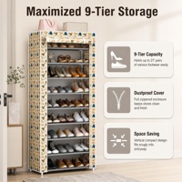 Étagère de rangement multifonctionnelle simple à plusieurs niveaux pour chaussures, anti-poussière et gain de place pour la maison