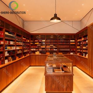 Custom Smoke Shop Display Diseño de interiores Exhibición de cigarros Escaparate Caja de tabaco Estantes de exhibición Gabinete para tiendas minoristas - Product Image 1