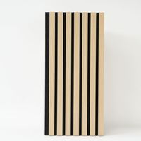 Panneau mural en lattes de bois acoustiques avec support en feutre noir, panneau acoustique en grille absorbant le son pour la décoration de la pièce, traitement acoustique