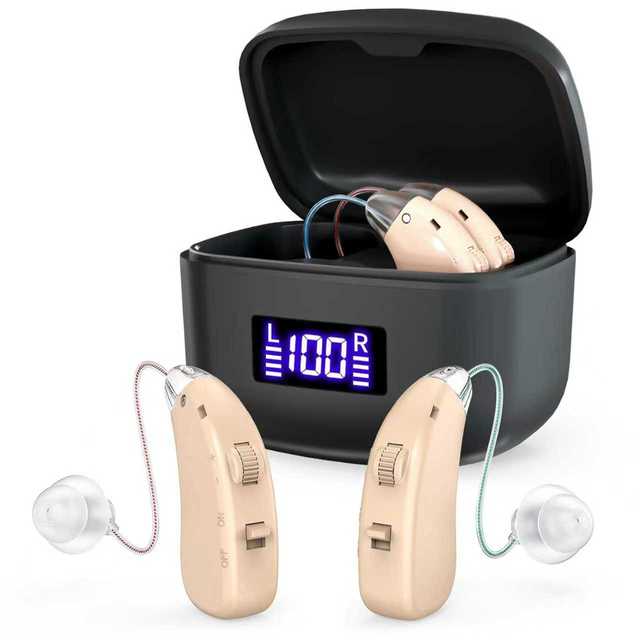 Hearing Aid with Smart LED Display and All-Day Battery Support