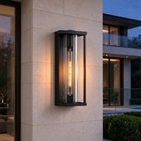 Applique murale en aluminium étanche IP65 de style européen, 3000K, noire, pour cour et couloir, ampoule E27, LED décorative pour la maison