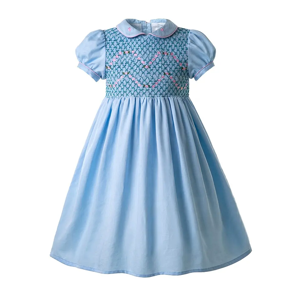 Personalized Customization Summer Smocked Toddler Baby Girls Dresses Grows Clothes 3-12Y 1BAG=1PCS