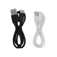 Câble de charge USB-C/USB-A en PVC noir et blanc de 1 m avec conducteur en cuivre composite pour Android et iPhone, transfert de données et charge USB 1A