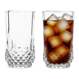 ダイヤモンドベースハイボールグラスエレガントなドリンクウェアセット6個セットクリアテクスチャタンブラー食器洗い機安全耐久性アイドビバレッジカップ - Product Image 1