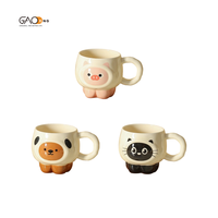 Tasses à motifs d'animaux de dessin animé, designs réalistes adorables, poignées confortables, boîtes cadeaux compatibles, tasse en céramique de haute qualité