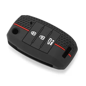 Cover in Silicone per Chiave Senza Fili per <span class=keywords><strong>Kia</strong></span> <span class=keywords><strong>Ceed</strong></span> Sportage Rio <span class=keywords><strong>X</strong></span> H Line 3 4 Optima K4 Cerato 2015-2020 Sportage Telecomando a 3/4 Pulsanti - Product Image 4