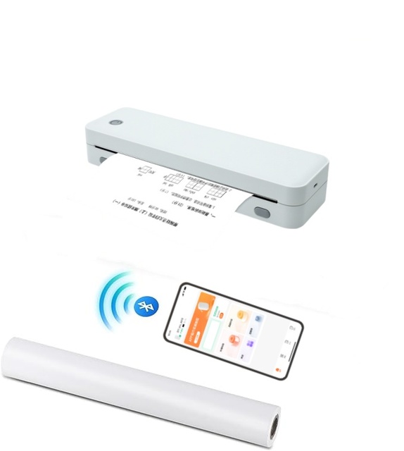 A4 Mini Portable Thermal Printer 8 Inch Wireless Inkless A4 Pocket Photo Document Mini Printer A4 for Mobile Phone
