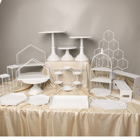 Bandeja de exhibición de postres de hierro forjado blanco, soporte para tartas, decoración de mesa de boda, bandeja para té de la tarde, buffet frío para pausas de té